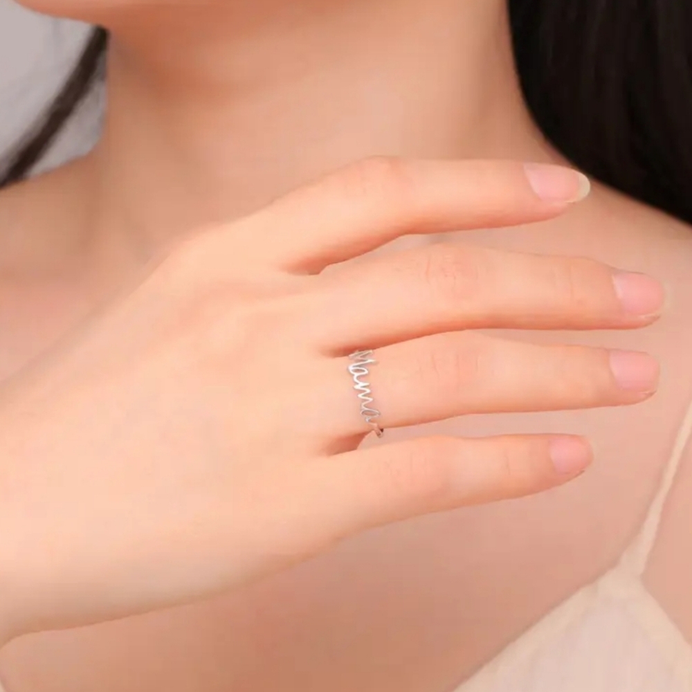 ๐๏ธ 'Mama' Rings Size 7 Gold or Silver - Picture 4 of 5